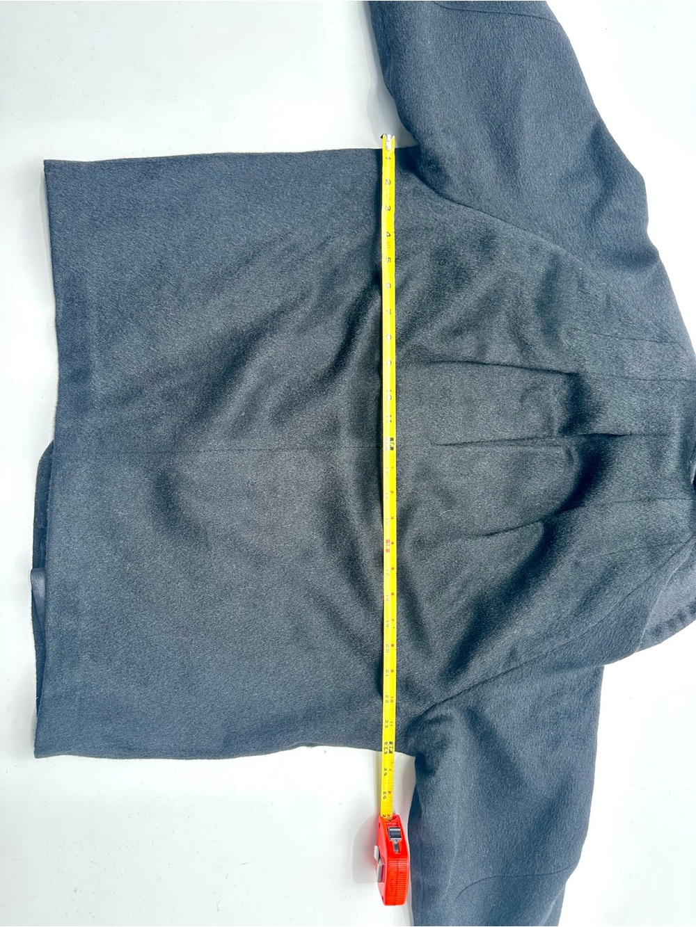 Vintage Cashmere Minimalist Women's Black Short Coat Jacket, Shawl Collar, S-M-L - Picture 15 of 16